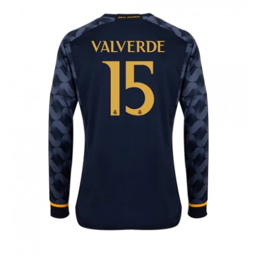 Maillot de foot Real Madrid Federico Valverde #15 Extérieur 2023-24 Manche Longue